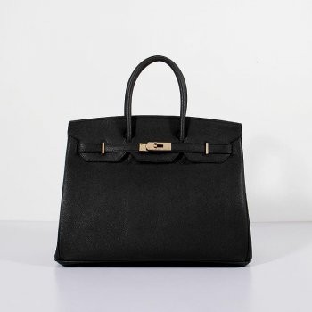 Hermes 35cm Birkin Bag Epsom Leather Black Gold