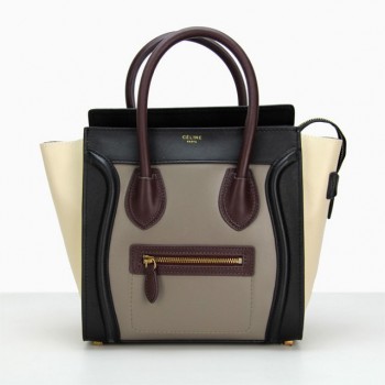 Celine Medium Luggage Tote Grey Black White Wine