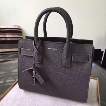 Yves Saint Laurent Nano Sac De Jour Bag In Black Grained Leather
