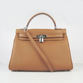 Hermes Kelly 32cm Togo leather 6108 light coffee silver