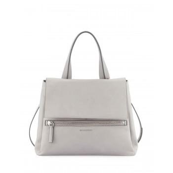 Givenchy Pandora Pure Medium Calf Leather Satchel Bag Gray