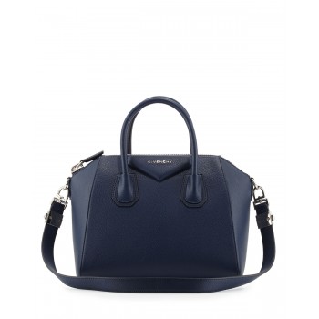 Givenchy Antigona Small Goatskin Satchel Bag Deep Blue