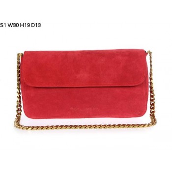 Celine Gourmette Suede Leather Small Shoulder Bag Red S1