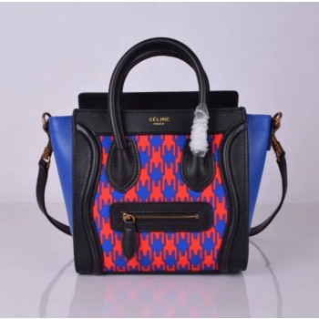 Celine Small Luggage Tote Black Houndstooth