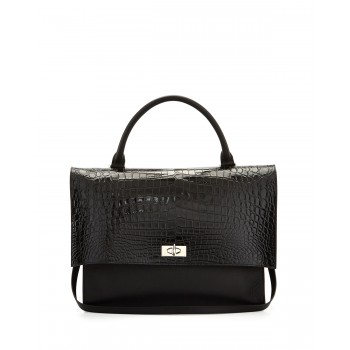 Givenchy Shark Medium Stamped Crocodile Bag Black