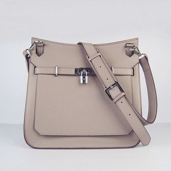 Hermes Leather Shoulder bag H6508 grey silver