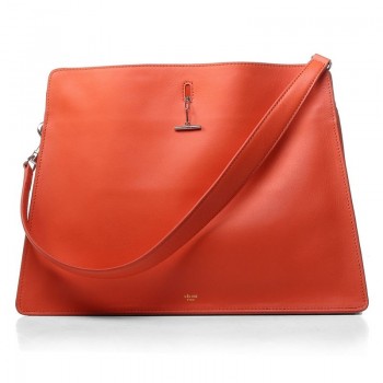 Celine Original Leather Shoulder Bag Orange 3355