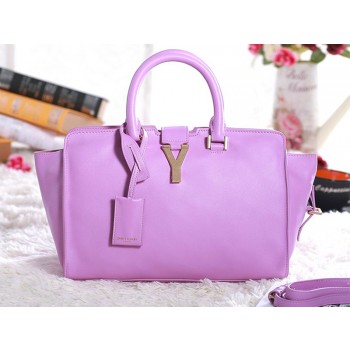 Yves Saint Laurent Cabas Chyc Original Leather Tote Light Purple