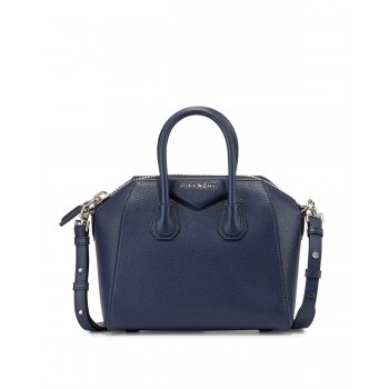 Givenchy Antigona Mini Leather Satchel Bag Dark Blue