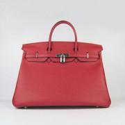 Hermes Birkin 35CM Togo Leather Handbags 6099 red silver