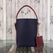 Celine Twisted Cabas Small Bag In Bordeaux/Navy Calfskin