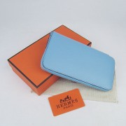 Hermes Wallet H016 Wallet Cow Leather Blue
