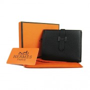 Hermes Wallet H006 Cow Leather Black
