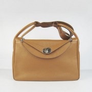 Hermes Lindy 34cm handbag 6208 light Ocher Silver