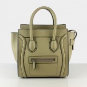 Celine Medium Luggage Tote Beige Gray Leather Bag