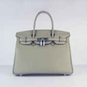 Hermes Birkin 30cm Togo leather Handbags dark grey silver