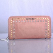 Miu Miu Zip Around Studed Wallet 131511 Pink