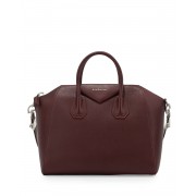 Givenchy Antigona Medium Sugar Goatskin Satchel Bag Oxblood