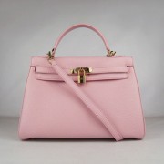 Hermes Kelly 32cm Togo leather handbag 6108 pink golden