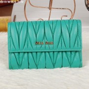 Miu Miu Matelasse Lime Original Leather Flap Wallet