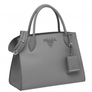 Prada Large Monochrome Bag In Grey Saffiano Leather