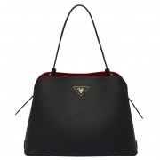 Prada Matinee Tote Bag In Black Saffiano Leather