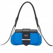 Prada Sidonie Shoulder Bag In Blue/Black Leather