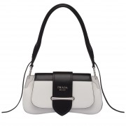 Prada Sidonie Shoulder Bag In Black/White Leather