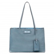 Prada Etiquette Tote Bag In Blue Calf Leather