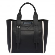 Prada Ouverture Small Tote Bag In Black Calfskin