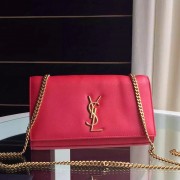 Yves Saint Laurent Medium Monogram Satchel In Red Leather