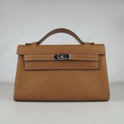 Hermes Kelly 22cm handbag H008 light coffee