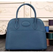 Hermes Bolide 31cm Togo Leather Blue Bag