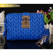 Miu Miu Newest Matelasse Blue Clutch Bag