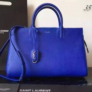 Yves Saint Laurent Medium Rive Gauche Bag In Blue Leather