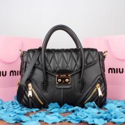 Miu Miu Matelasse Nappa Leather Top Handle Bag RN1049 Black