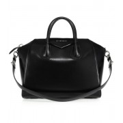 Givenchy Antigona Medium Glazed Leather Satchel Black