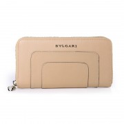 Bvlgari Serpenti Original Leather Zipped Wallet Apricot 201301