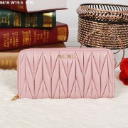 Miu Miu Matelasse Pink Original Leather Zipper Wallet
