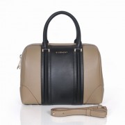 Givenchy Lucrezia Small Boston Bag Khaki/Black Leather 1112S