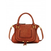 Chloe Marcie Medium Croc-Embossed Shoulder Bag