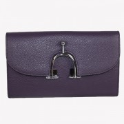 Hermes Wallet H569 Ladies Lambskin Purple