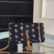 Yves Saint Laurent Medium Monogram Tassel Satchel In Prairie Flower Printed Leather