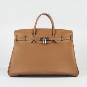 Hermes Birkin 35CM Togo Leather Handbags 6099 light coffee silve