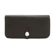 Hermes Wallet H2003 Ladies Cow Leather Coffee