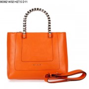 Bvlgari New Hand Carry Serpenti Calfskin Leather Bag Orange 80382