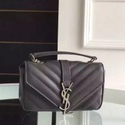 Yves Saint Laurent Baby Monogram Chain Bag In Anthracite Goatskin