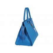 Yves Saint Laurent Cabas Chyc Large Leather Tote Blue