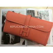 Hermes Clutch Wallet Calfskin Apricot