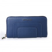 Bvlgari Serpenti Original Leather Zipped Wallet Blue 201301
